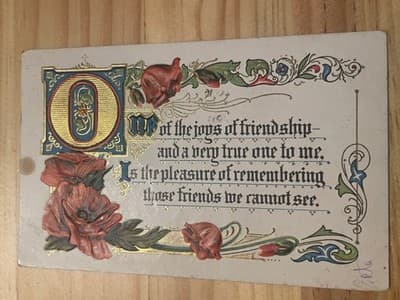 Vintage Embossed Poppy Floral Postcard Handwritten 1c Stamp Ohio Postmark Used - Image 1