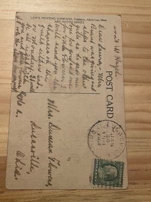 Lews Printing Company Postcard Stork Baby Art Motto Series 1909 Vintage Used - Thumbnail 2