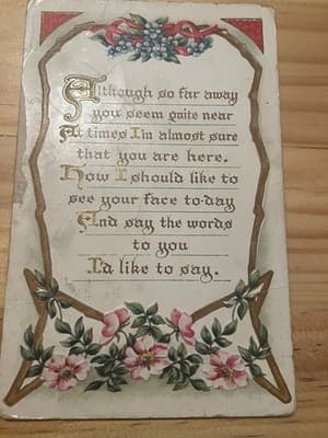 Embossed Floral Vintage Postcard 1916 Ohio Handwritten Address Mildred Covert - Image 1