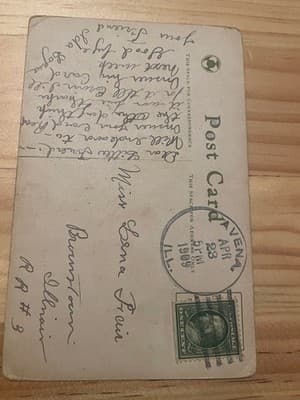 Vintage 1909 Floral Roses Postcard Postmarked Apr 28 1909 Copyright 1909 Green - Thumbnail 2