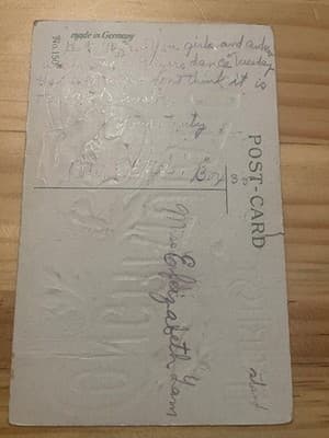 Vintage Embossed Congratulations Postcard Poppies Gold Foil Made in Germany - Thumbnail 2