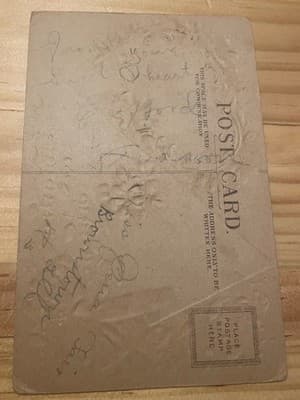 Vintage Embossed Roses Susan Postcard Unposted Handwritten Back Floral Greeting - Thumbnail 2