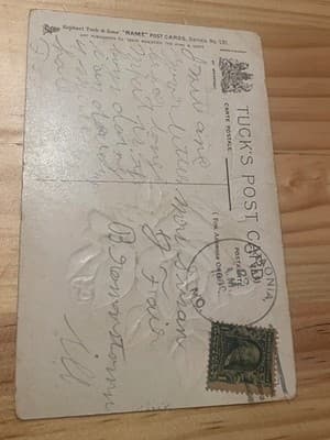 Raphael Tuck & Sons Post Card Series 131 Embossed Rose Vintage Tucks Post Card - Thumbnail 2