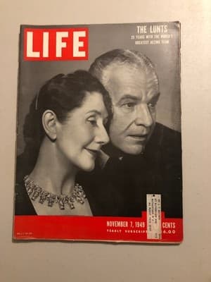 LIFE Magazine Nov 7 1949 The Lunts Vintage Collectible Coca Cola Ad Backcover - Image 1