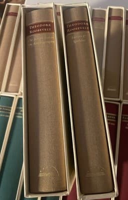 LOA Theodore Roosevelt 2-vol Set Letters Speeches Autobiography Cloth Slipcase - Image 1