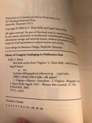 AUTOGRAPHED Best Little Stories Virginia KELLY & SMYER - Thumbnail 3