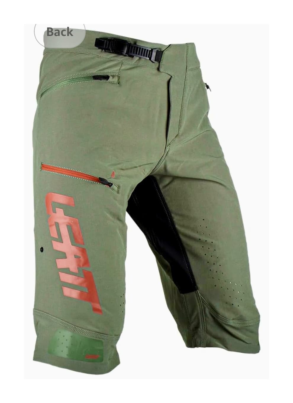 Leatt MTB Action Shorts Green Black Size 28 Short New With Tags Built-In Belt - Image 1