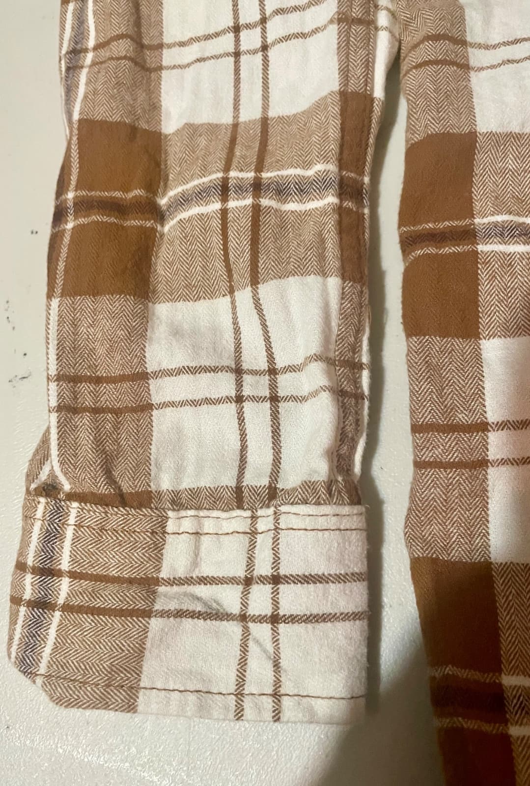 Levi's Brown Plaid Long Sleeve Youth Large Shirt Size 12-13 Yrs Made in Kenya - Thumbnail 8