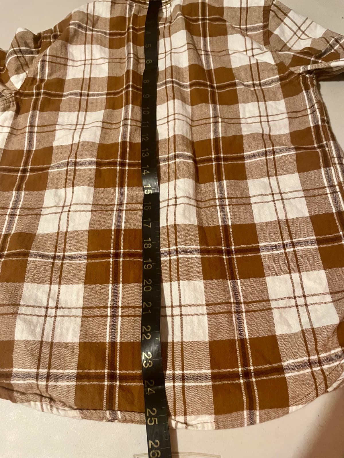 Levi's Brown Plaid Long Sleeve Youth Large Shirt Size 12-13 Yrs Made in Kenya - Thumbnail 6