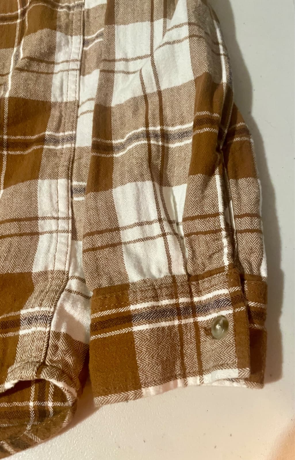 Levi's Brown Plaid Long Sleeve Youth Large Shirt Size 12-13 Yrs Made in Kenya - Thumbnail 9