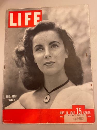 Life Magazine July 14, 1947 Elizabeth Taylor, Japanese war criminals, june weddi - Image 1