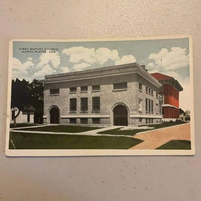 Vintage Postcard First Baptist Church North Platte Nebrasksa - Image 1