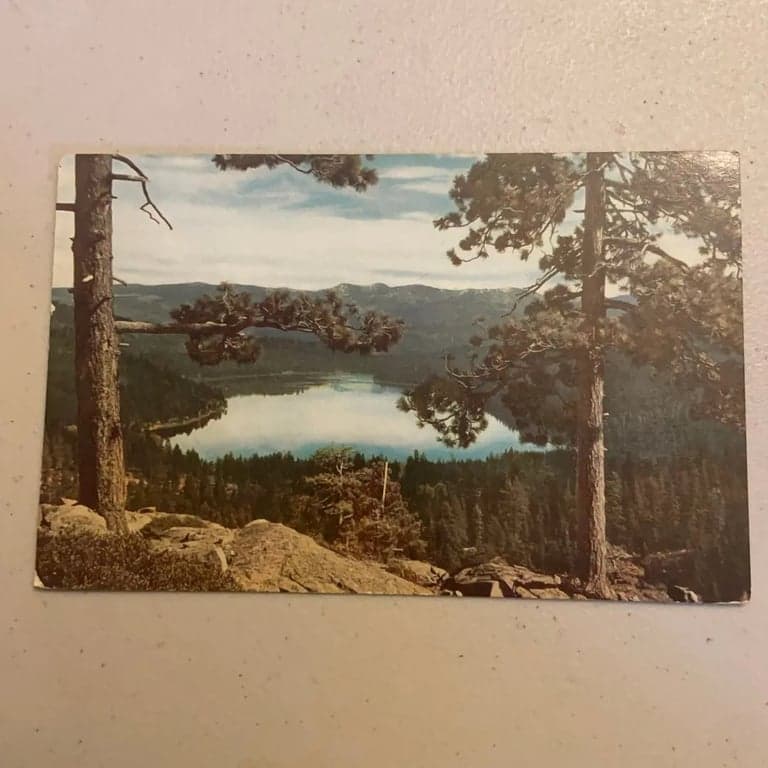VIntage Postcard-Donner Lake on Highway 40, CA, Natural Color Scenes of West - Thumbnail 3