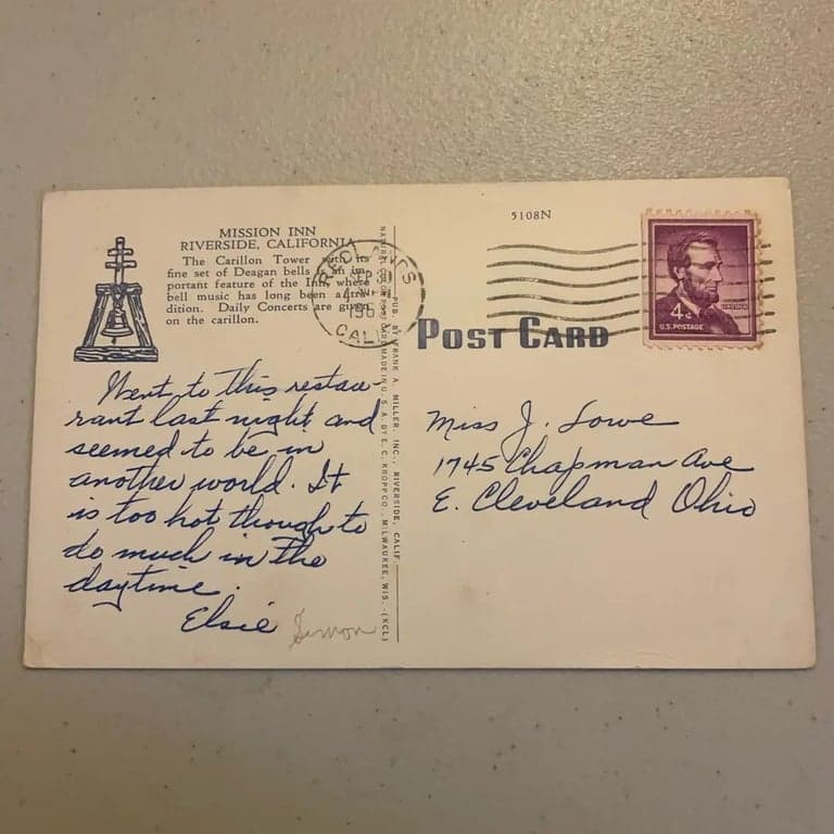Mission Inn Resort Riverside California Vintage Linen Postcard - Thumbnail 2