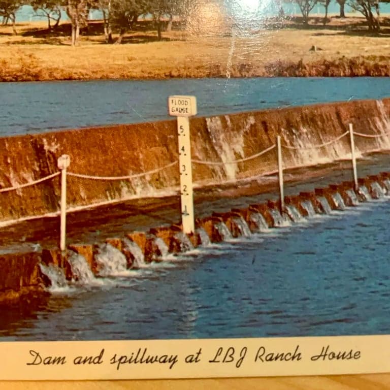 Postcard LBJ Ranch House Spillway Old Car Pedernales River Texas - Thumbnail 4