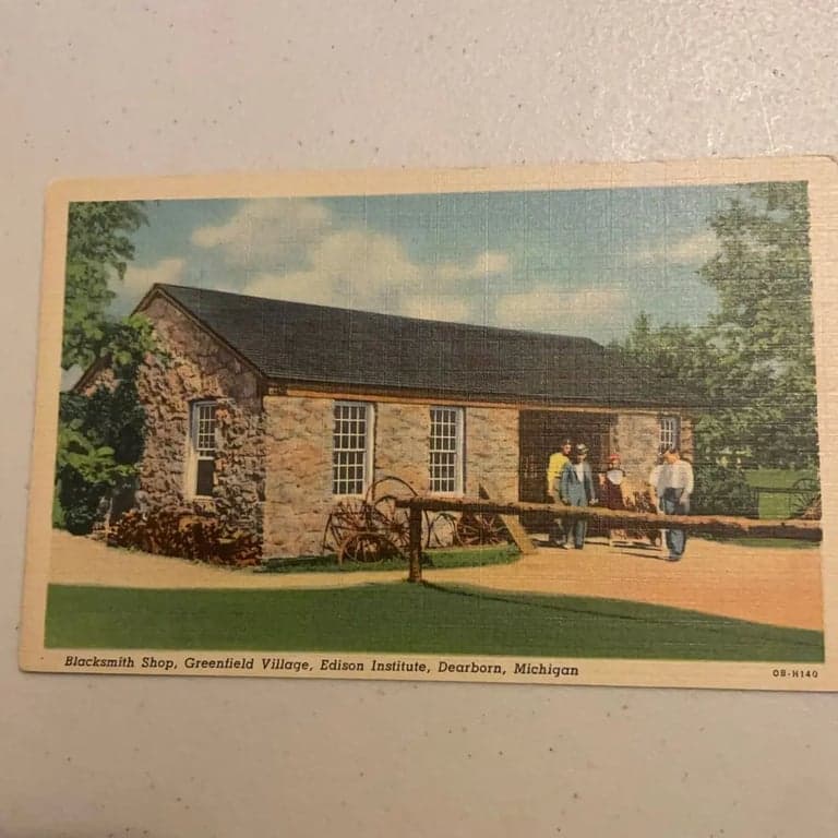 Vintage Postcard Blacksmith Shop Greenfield Village Dearborn Michigan - Image 1