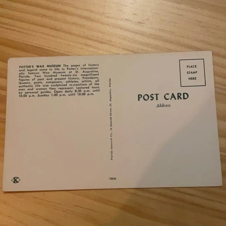 Vintage Potter's Wax Museum Postcard - Thumbnail 4
