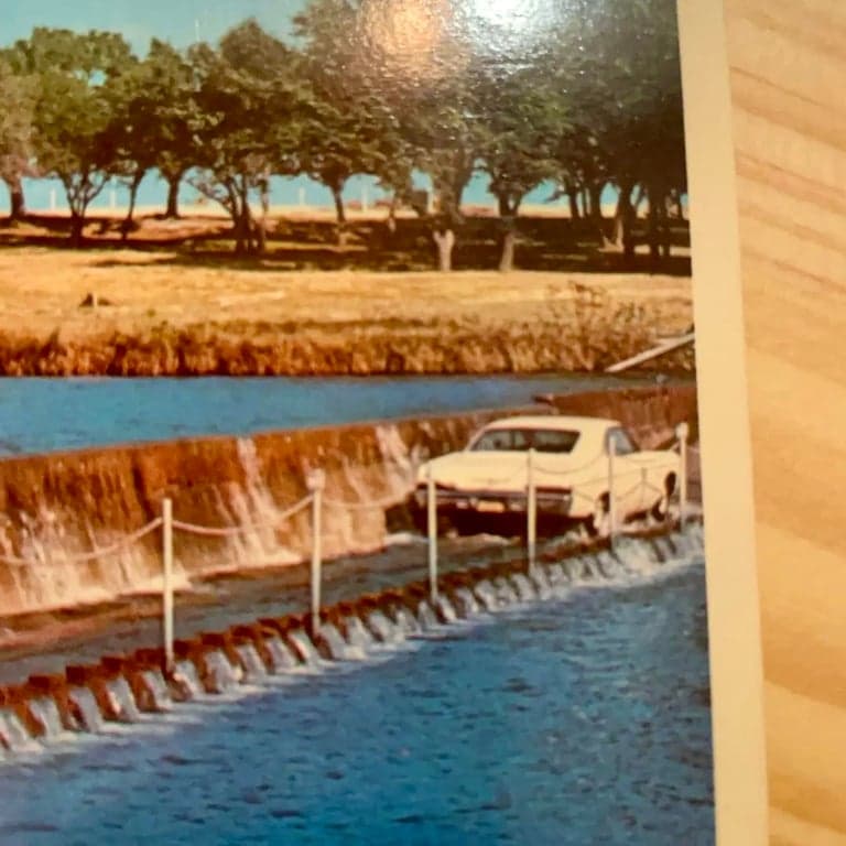 Postcard LBJ Ranch House Spillway Old Car Pedernales River Texas - Thumbnail 5