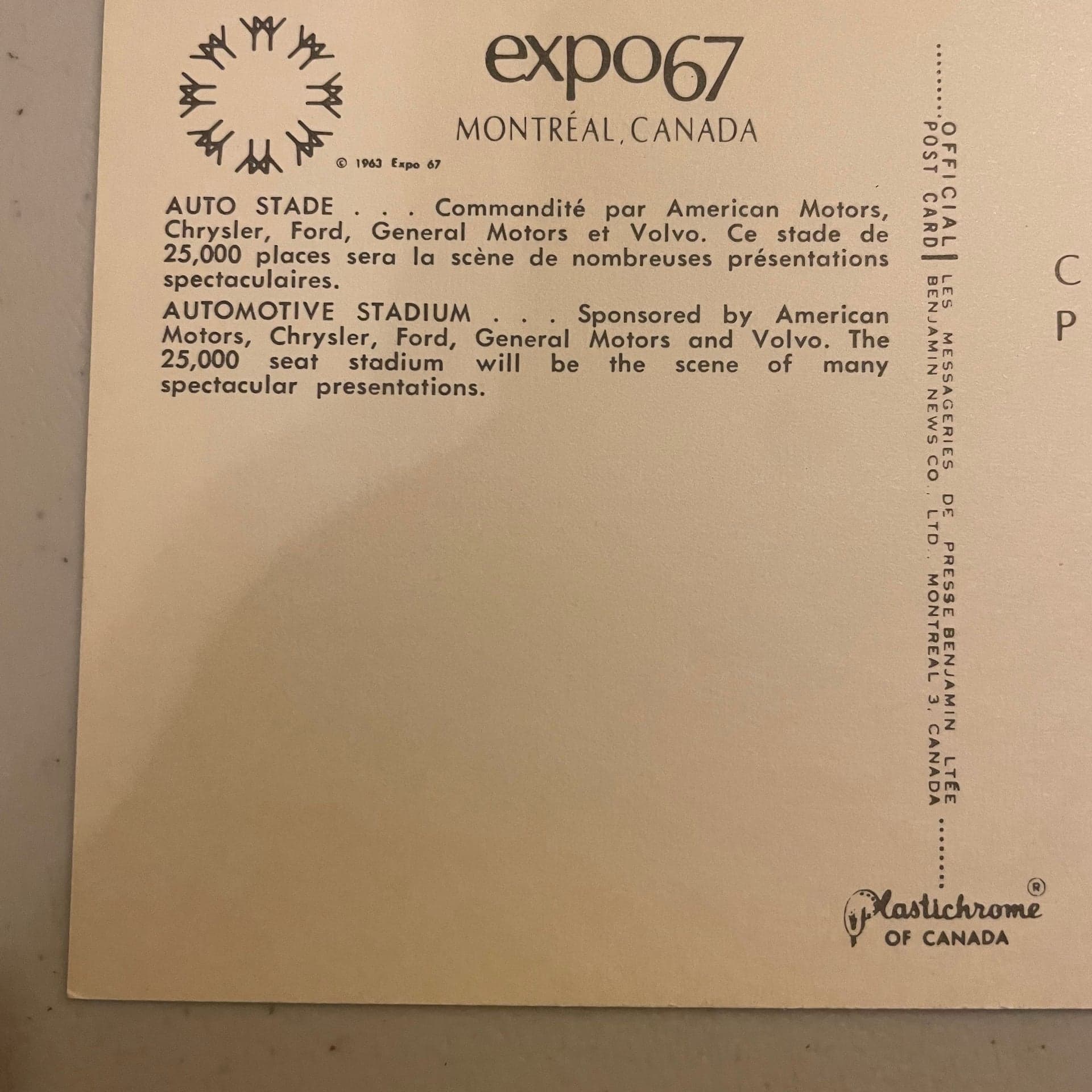 Postcard Canada Expo 67 Montreal Aerial View Automotive Stadium 1967 - Thumbnail 3