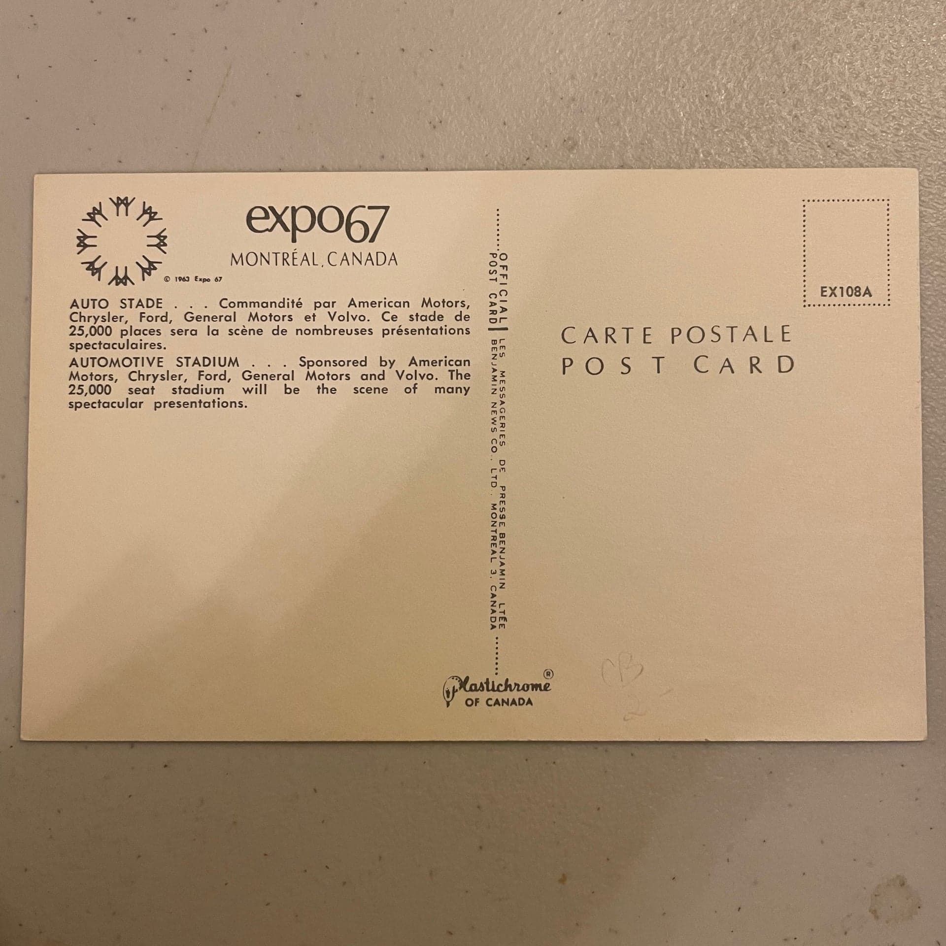 Postcard Canada Expo 67 Montreal Aerial View Automotive Stadium 1967 - Thumbnail 2