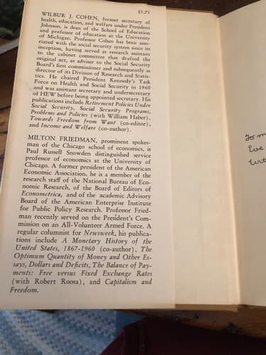 AUTOGRAPHED Social Security: Universal or Selective 1st Edition Hardcover COHEN - Thumbnail 3