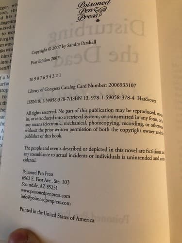 AUTOGRAPHED Disturbing the Dead (Rachel Goddard Mysteries) 1st Edition Hardcover - Thumbnail 4