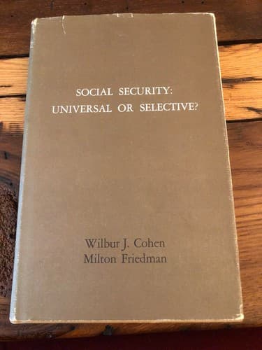 AUTOGRAPHED Social Security: Universal or Selective 1st Edition Hardcover COHEN - Thumbnail 2