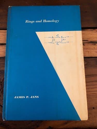 Rings and Homology James P Jans 1964 Hardcover - Image 1