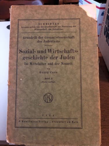 social economic history Jews medieval / modern times By caro. 1924. German Text - Image 1