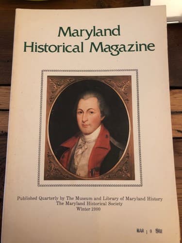 Maryland Historical Magazine: Winter 1980 Volume 75 Number 4. - Image 1