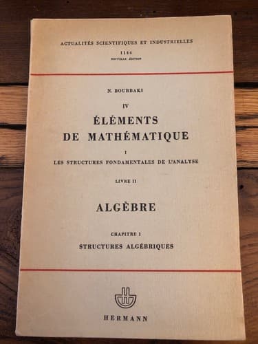Elements De Mathematique N Bourboki Algebre Structures Algebriques 1958 - Image 1