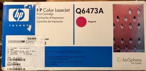 HP Magenta Original Laserjet Toner Cartridge (Q6473A). -D412* - Image 1