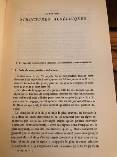 Elements De Mathematique N Bourboki Algebre Structures Algebriques 1958 - Thumbnail 3