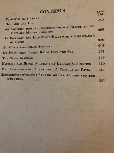 Italian fantasies 1910 1st British Edition Hardcover Israel Zangwill - Thumbnail 6
