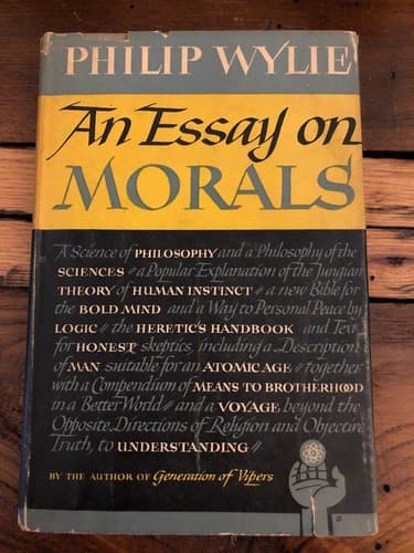 An essay on morals 1st Edition HC 1947 Philip Wylie Tokyo Ministry Of War Dept - Image 1