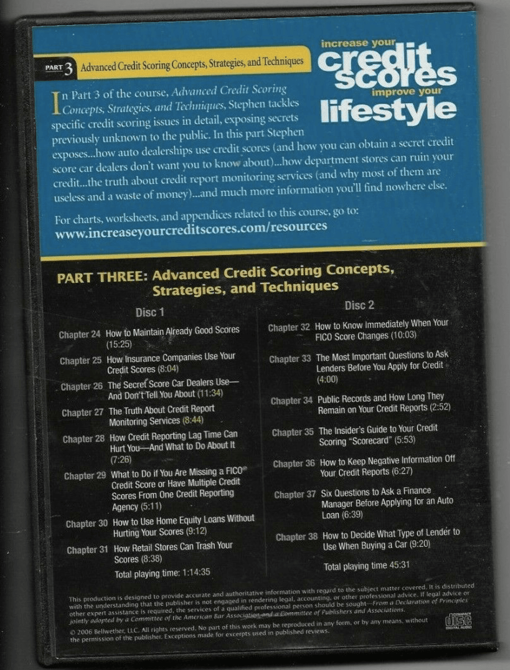Increase Your Credit Scores Part 1, 2 & 3 Audiobook on CD 4-Disc Set - Thumbnail 7