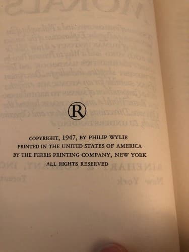 An essay on morals 1st Edition HC 1947 Philip Wylie Tokyo Ministry Of War Dept - Thumbnail 5