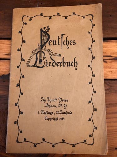 deutches liederbuch 1934 German Songbook By The Thrift Press Ithaca Ny - Image 1