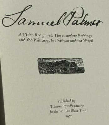 Samuel Palmer Vision Recaptured Complete Etchings Milton Virgil 1st edition '78 - Thumbnail 2