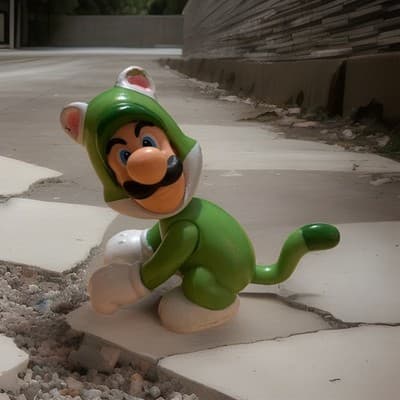 CAT LUIGI World of Nintendo 2.5" Figure - Super Mario Bros - JAKKS Pacific - Image 1