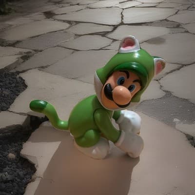 CAT LUIGI World of Nintendo 2.5" Figure - Super Mario Bros - JAKKS Pacific - Thumbnail 2