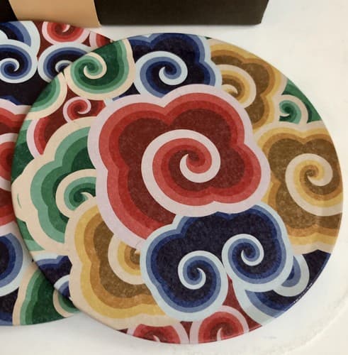 Decorative Metal And Cork Drink Coasters Set From Luck Party - Thumbnail 2