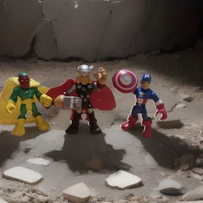 3 Piece Marvel Hasbro Figures Vision/Thor/Captain America Action Figures - Image 1