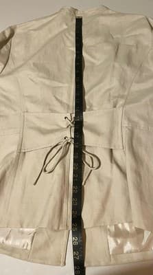 Adrianna Papell Jacket Womens 16W Beige Linen Blend Button Front Lace Up Waist - Thumbnail 11
