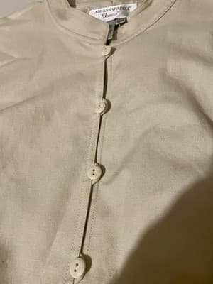 Adrianna Papell Jacket Womens 16W Beige Linen Blend Button Front Lace Up Waist - Thumbnail 4