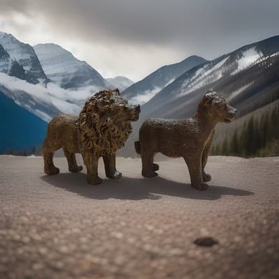 Lion & Bear Resin Figures - Thumbnail 3
