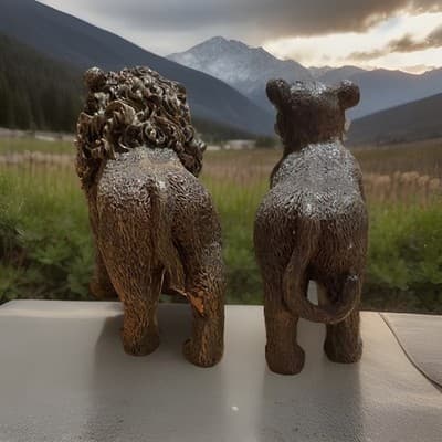 Lion & Bear Resin Figures - Thumbnail 4
