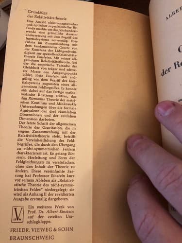 Grundzüge der Relativitätstheorie 1956 1st Einstein Ed. theory of relativity - Thumbnail 2