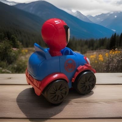 Spidey and His Amazing Friends Mini Vehicle Marvel 2020 Hydro Armor Spidey - Thumbnail 2