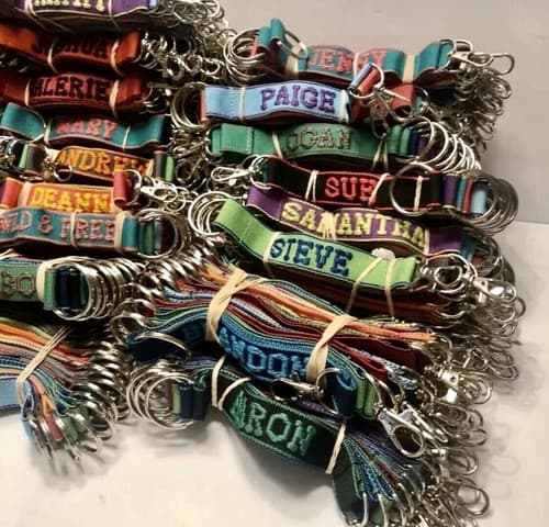 I ❤️SOCCER Personalized Embroidered Strap Key Rings Keychains w Attachment Clasp - Thumbnail 7